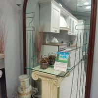 Specchio con colonna in marmo piu  portaombrelli