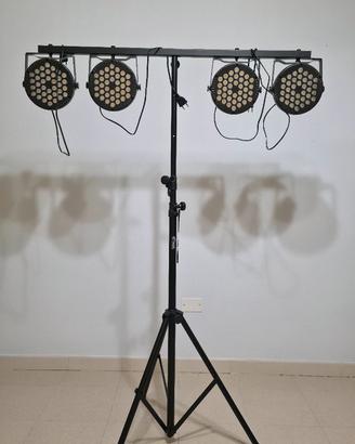 4 fari Led RGB 36W multicolor + stativo Tiger