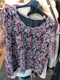 Maglia sottogiacca fiorata ricamata TG 48 