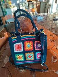 Borsa Granny in cotone realizzata a mano