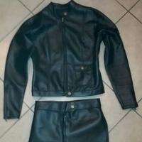 TUTA MOTO in pelle colore Nero Divisibile Taglia M