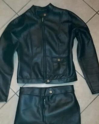 TUTA MOTO in pelle colore Nero Divisibile Taglia M