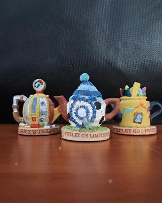 Lotto 3 Mini Teiere da Collezione Tetley Tea Folk