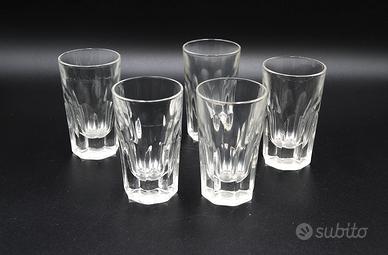 Serie 5 bicchieri da liquore vintage anni '60.