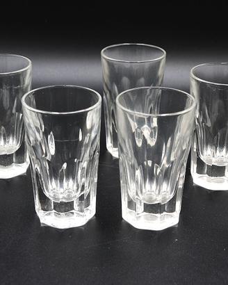 Serie 5 bicchieri da liquore vintage anni '60.