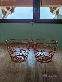 Copri vasi cesti in metallo color rame