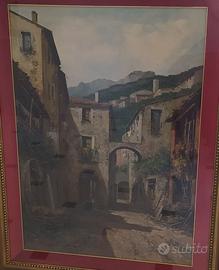 quadro Ercole Magrotti, "Scorcio di Paese"