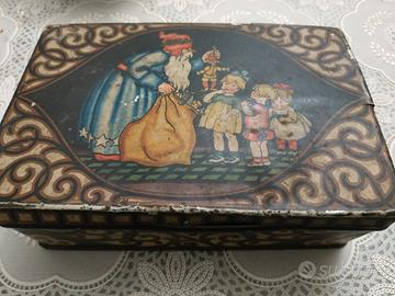 Scatola di latta Babbo Natale Biscotti Belsnickel