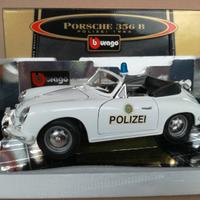 Modello auto porsche 356 b cabrio polizei burago