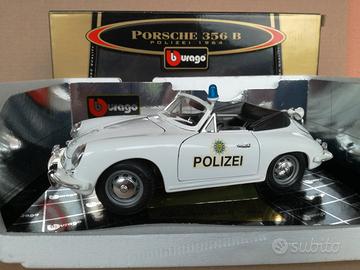 Modello auto porsche 356 b cabrio polizei burago