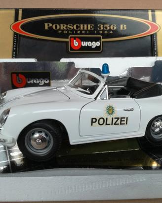 Modello auto porsche 356 b cabrio polizei burago