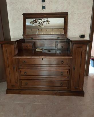Credenza con specchiera in legno