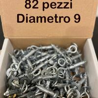 82 Tasselli in acciaio con occhiolo chiuso