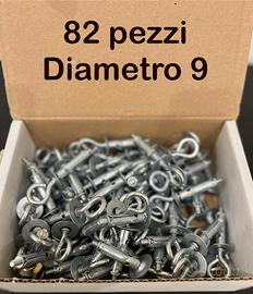 82 Tasselli in acciaio con occhiolo chiuso