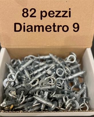 82 Tasselli in acciaio con occhiolo chiuso