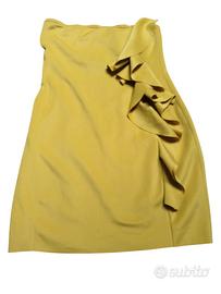 Mini abito Imperial giallo senape con volant S/M
