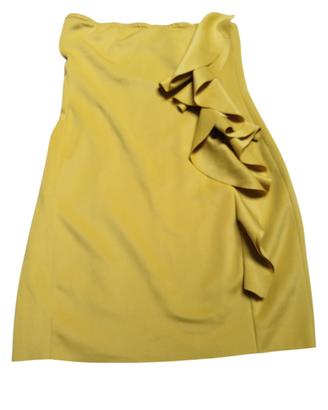 Mini abito Imperial giallo senape con volant S/M
