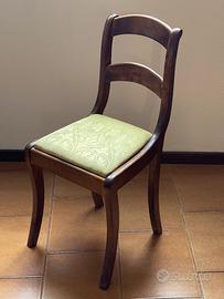 Sedia da pranzo in noce stile Biedermeier