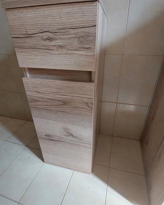 Mobiletto bagno effetto legno