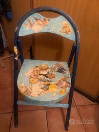 Sedia decorata a mano