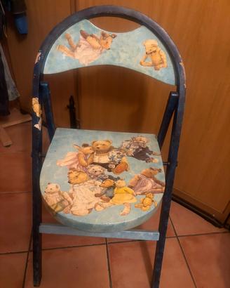 Sedia decorata a mano
