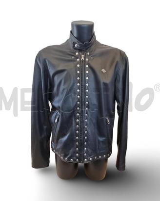 GIACCA UOMO PELLE HARLEY DAVIDSON NERO CON BORCHIE