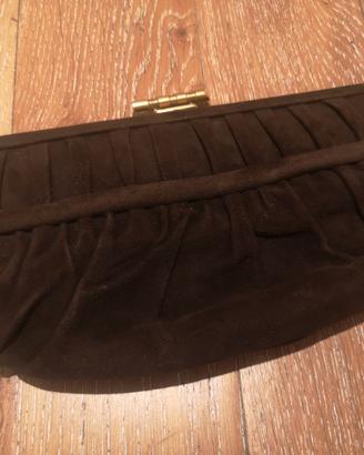 Pochette Vintage Scamosciata Marrone