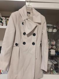 Cappotto donna in panno colore panna