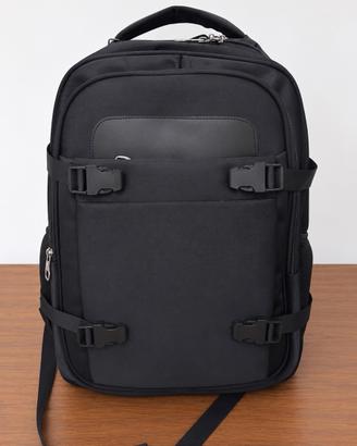 Zaino nero unisex porta PC viaggio scuola lavoro