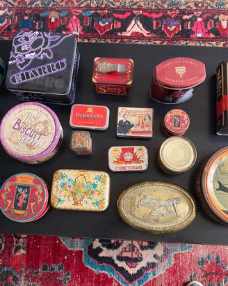 Scatole di latta 18 pezzi varie grandezze