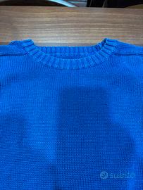 Maglione uomo girocollo blu elettrico taglia M/L