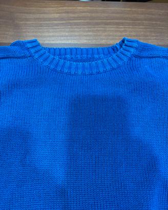 Maglione uomo girocollo blu elettrico taglia M/L