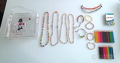 Set borsina,braccialetti,collane,gioco,matite