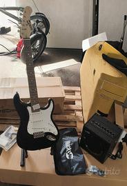 chitarra elettrica in kit completa di amplificator