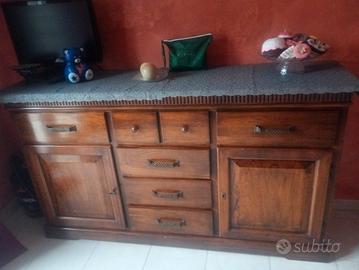 sala da pranzo arte povera in legno 