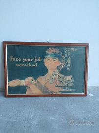 Quadro Coca-cola vintage con cornice ragazza