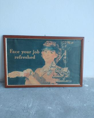 Quadro Coca-cola vintage con cornice ragazza