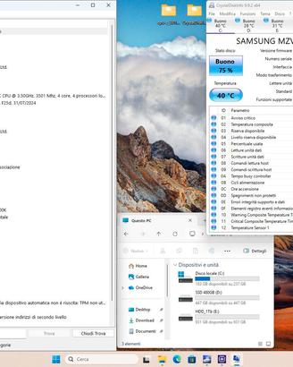 PC con CPU inel, 16Gb DDr4, M.2 256Gb ed altro.