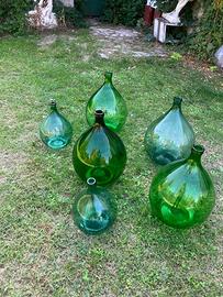 Damigiane vintage vetro verde