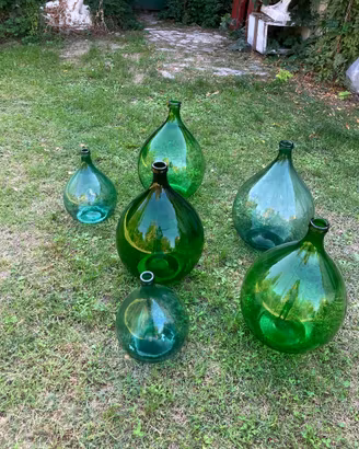 Damigiane vintage vetro verde