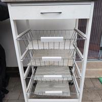 Carrello da cucina  come nuovo bianco  base rovere