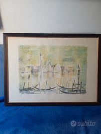 Quadro vintage acquerello Eliano Fantuzzi del 1958
