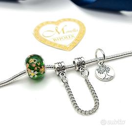 Set 3 charm verde verdi natura albero della vita 