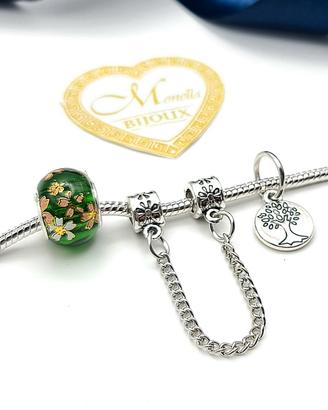Set 3 charm verde verdi natura albero della vita 