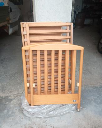 Lettino trasformabile in legno con materasso compr