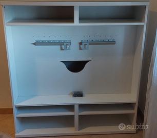 Mobile TV Besta Ikea, con vetro sul piano e porta