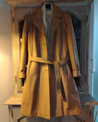 cappotto in pelle beige