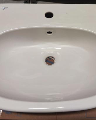 Lavabo sospeso in ceramica bianca