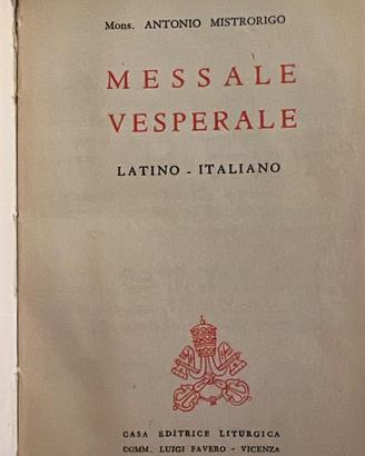 Messale Vesperale Latino - Italiano 1958