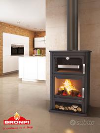 Stufa a legna con forno Brompi Suiza